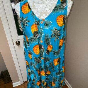 Jessica Taylor VTG Jessica Taylor Womens Blue Pineapple Dress One Size